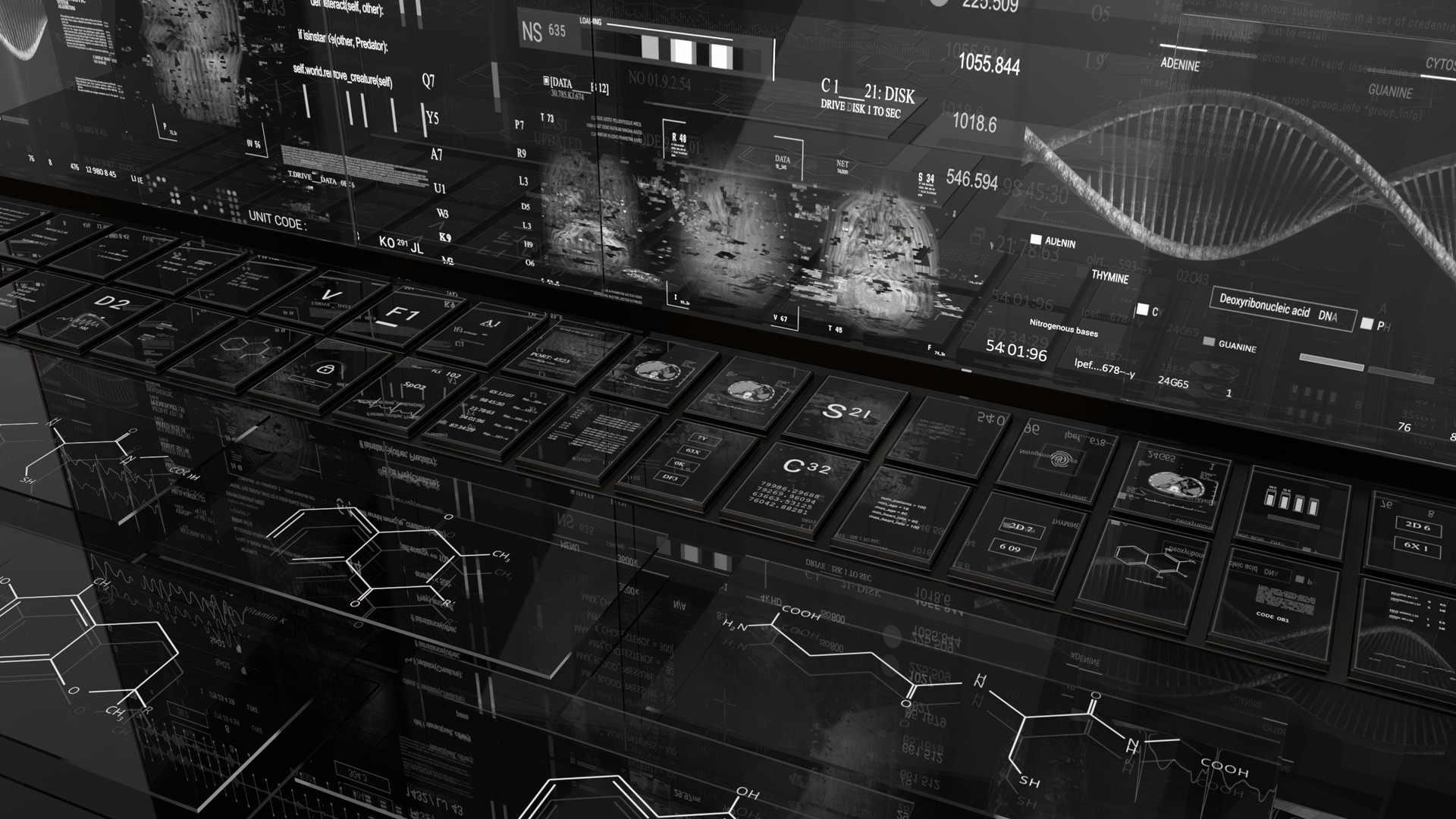 Medical monitor. HUD. MRI x ray ScanHeads up display. Futuristic Technological Interface. Healthcare.Black background.