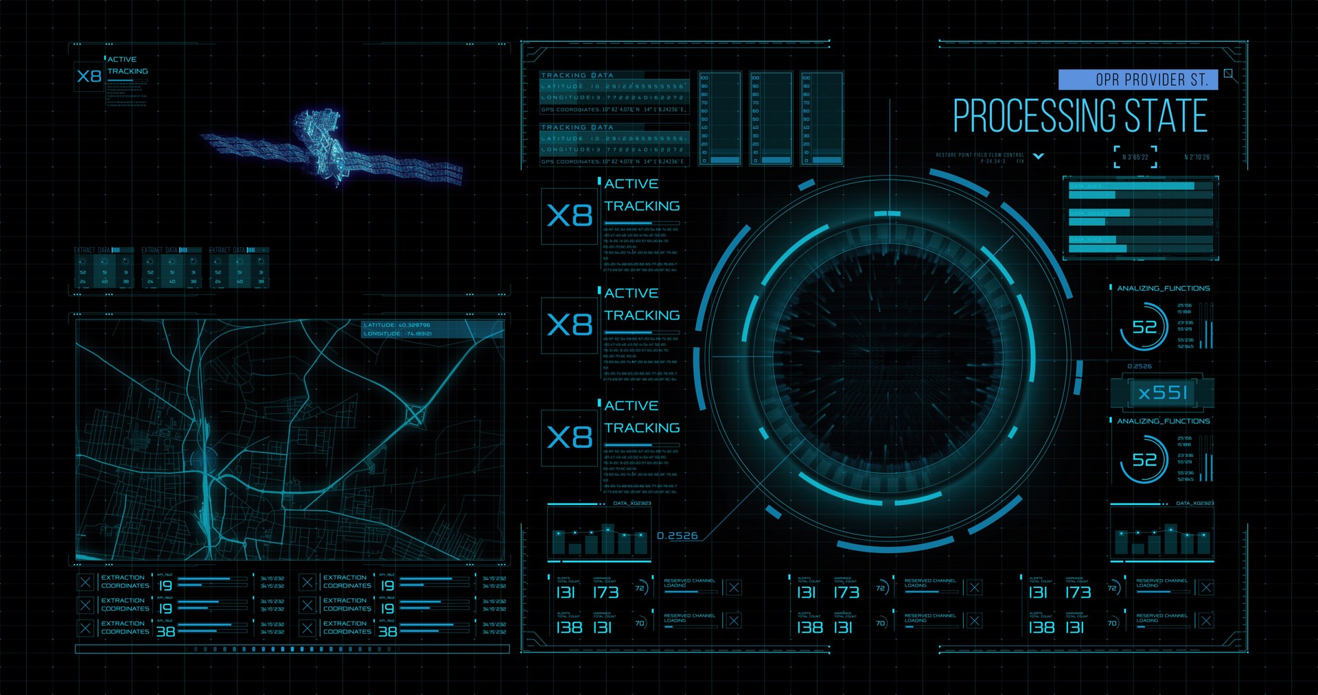 A computer futuristic software digital hud interface of the future with a control system for space probes in space using digital interfaces. Development of digital data transfer technology between spacecraft.